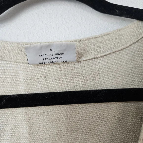 Cut Loose Flax Blend Sleeveless Beige Button-Down Maxi Dress Small Lagenlook - Picture 5 of 6